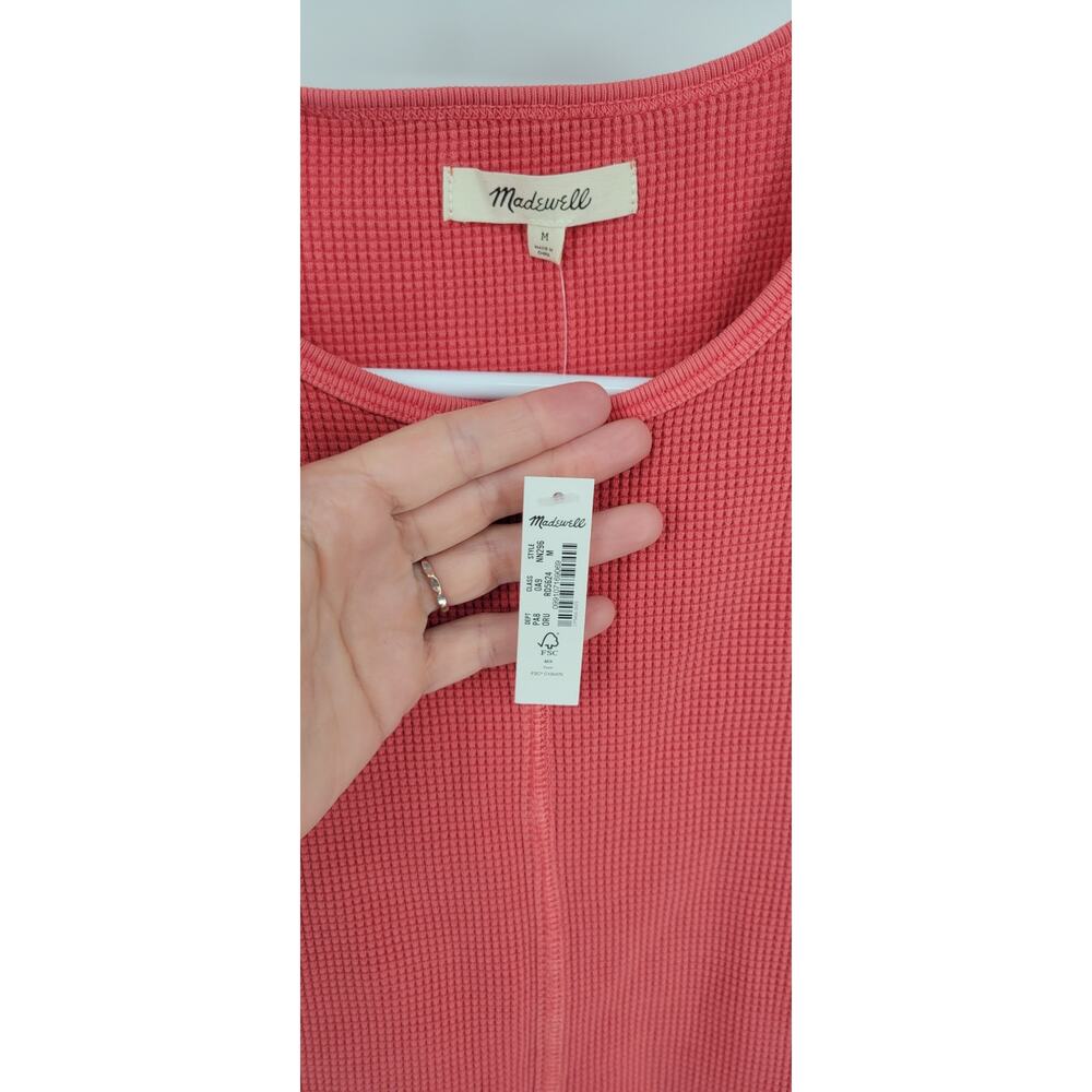 Madewell Waffle Knit Crewneck Short-Sleeve Crop Tee Size Medium Retail $45 - Picture 2 of 4